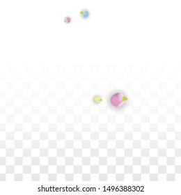 Vector Realistic Colorful Petals Falling on Transparent Background.  Spring Romantic Flowers Illustration. Flying Petals. Sakura Spa Design.  Blossom Confetti. Design Elements for  Poster Design. 