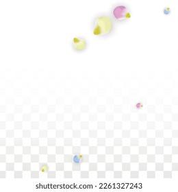 Vektorrealistische, bunte Petalen, die auf transparentem Hintergrund fallen.  Frühlingsromantische Blumenillustration. Fliegender Petals. Sakura Spa Design.  Blossom Confetti. Design-Elemente für Poster-Design. 