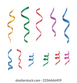 Vector realistic colorful serpentine collection.