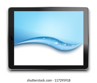 Vector realistic computer tablet on white. Eps10 illustration
