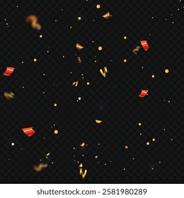 Vector realistic confetti background design, perfect for celebrations, party invitations, or festive-themed projects.