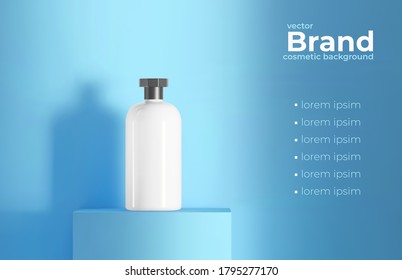 Vector realista contenedor cosmético diferente vidrio color con fondo de publicidad de solución de colágeno listo para usar, tubo de crema de cuidado de la piel de lujo. Producto de belleza y diseño. Pipeta transparente