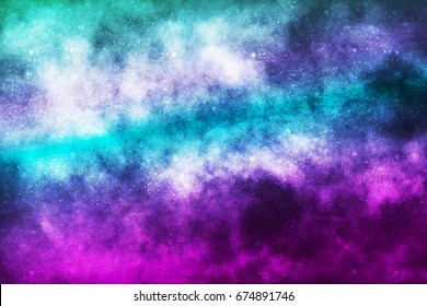 Vector Realistic Cosmic Galaxy Background. Concept Of Space, Nebula And Cosmos.