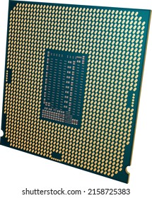 Vector realistic CPU computer hardware processor chip