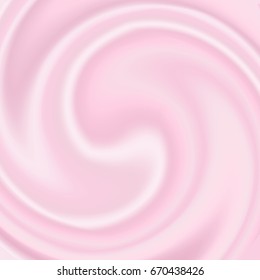 Vector realistic cream effect for decoration and covering. Creamy swirl of milk or cosmetic liquid texture background.