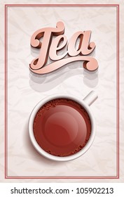 Vector realistic cup of milk and "Milk" text. All elements are layered separately in vector file.