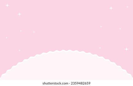 Vector realistic cute pink with star background.