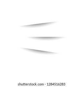 Vector realistic Cuts in paper sheet with a shadow. 3d incision in the paper. Template for your design.