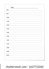 Vector realistic daily planner isolated on white