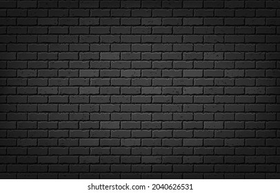 Vektorrealistische dunkle Ziegelwand, Hintergrund für Dekoration und Abdeckung.