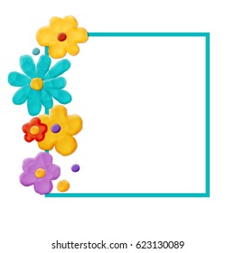 Vector Realistic Decoration From Clay. Greeting, Card, Invitation Design Template