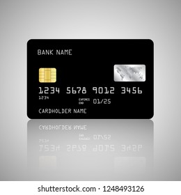 Vector Realistic detailed credit card with the world map on black background. Vector illustration design EPS10