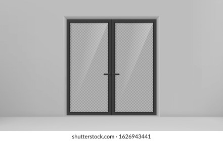 Vector realistic different closed black door