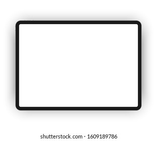 Vector Realistic Digital Drawing Pad Mockup, High Detailed Realistic Tablet Isolated On White