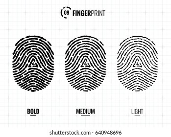 Vector Realistic Distorted Fingerprint Icons, Isolated Sci-Fi Future Identification Authorization System