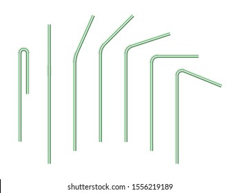 Vector Realistic Drinking Straws Striped Milk Stock Vector (royalty 