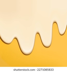 Vector Realistic Dripping Dripping Cheese or Sauce under sunlight 3D Element 3D Illustration for Poster, Book Cover, Menu or Advertisement Background.