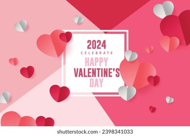 Vector Realistic editable text happy valentines day background valentines greeting card design