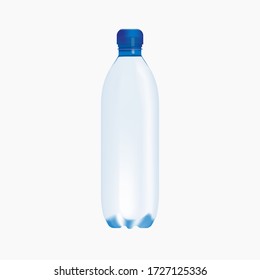 Vector realistic empty small water bottle. Isolated on a white background