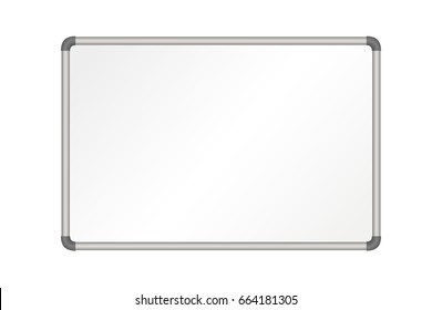 Vector realistic empty whiteboard illustration isolated on background