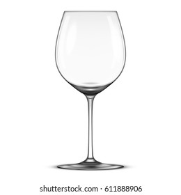 Vector realistic empty wine glass icon isolated on white background. Design template in EPS10.