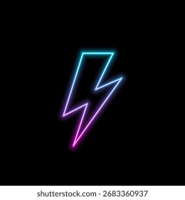 Vektor realistische Energie isoliert Neon-Zeichen für Dekoration und Abdeckung auf Wandhintergrund. Konzept von Blitz, Donner und Strom.