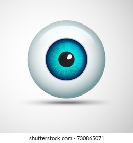 Vector Of Realistic Eye Ball In Green-blue Tone