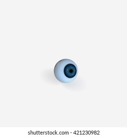 Vector realistic eye isolated on white. 3D eyeball with shadow.