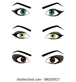Vector realistic eyet make upset