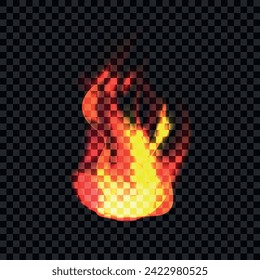 Vector realistic fire on black background