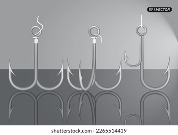 Vector realistic fishing hook illustration image.