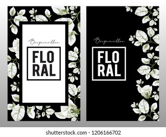 VECTOR REALISTIC FLORAL FRAME OF WHITE FLOWERS / FLORAL BANNER / FLOWER DECORATION