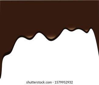 Vector realistic flowing chocolate isolated on white background
