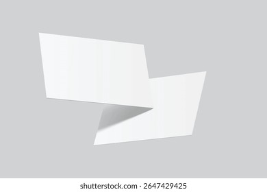 Vector realistic flying business card mockup template isolated. Empty design for presentation branding, corporate, gift card, play card, game card, 