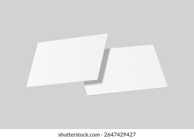 Vector realistic flying business card mockup template isolated. Empty design for presentation branding, corporate, gift card, play card, game card, 