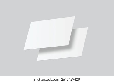 Vector realistic flying business card mockup template isolated. Empty design for presentation branding, corporate, gift card, play card, game card, 