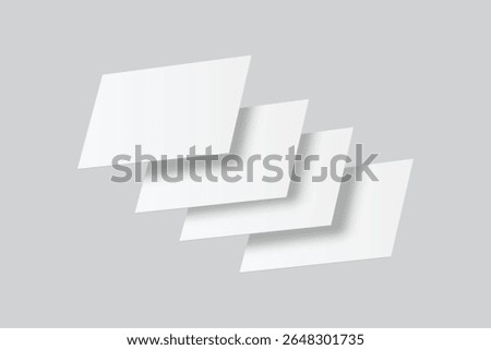 Vector realistic flying business card mockup template isolated. Empty design for presentation branding, corporate, play card, game, note, greeting, invitation and credit card