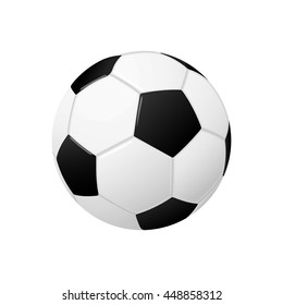 Vector realistic football soccer ball isolated on white background