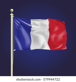 Vector Realistic French Flag