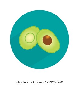 Vector realistic fresh fruit avocado isolated on white background. Whole and cut in half avocado with pit. eps 10
