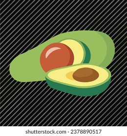 Vector realistic fresh fruit avocado isolated on abstract background.