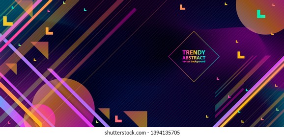 Vector realistic and futuristic space abstract background with bright light planets and stars minimal. Cosmos banner with neon