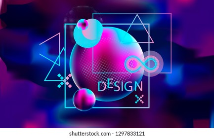 Vector realistic and futuristic space background with bright light planets and stars. Cosmos with neon light 3d