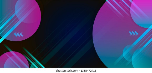 Vector realistic and futuristic space background with bright light planets and stars minimal geometric. Cosmos banner with neon light 3d
