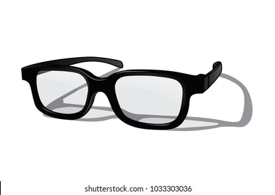 Vector realistic glasses isolated on white background.