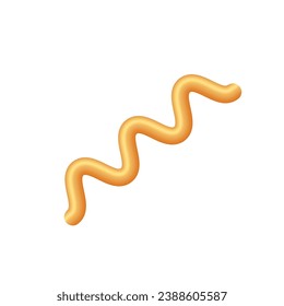 Vector realistic gold 3d spiral lines on white