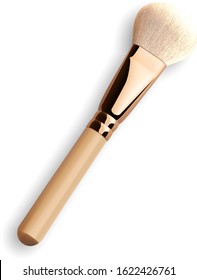 Vector realistic golden beige makeup brush.