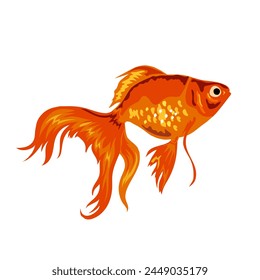 Vector de peces dorados realistas sobre fondo blanco.