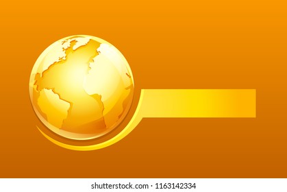 vector realistic golden globe for logo