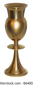 vector realistic golden goblet on white background